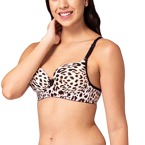 Image of Joomie Heavily Padded Printed Bra| Push-up Bra| Non-Wired | T-Shirt Bra (Random Colours as per Availability - Print Varies)
