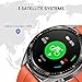 SUNG-LL Huawei Watch GT 2019 Bluetooth SmartWatch,Ultra-Thin Longer Lasting Battery Life, Waterproof, Compatible with iPhone and Android -Titanium Grey Stainless Steel (Orange Fluoroelastomer Band)