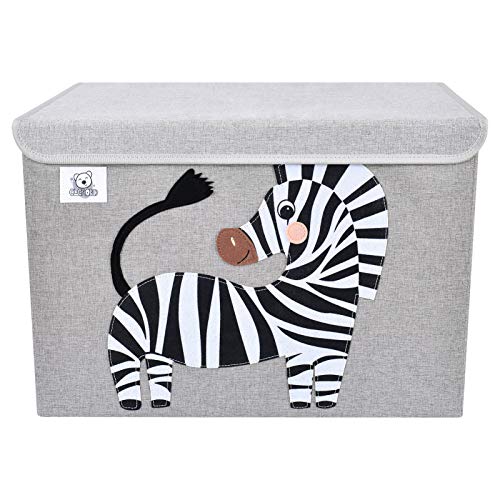 Clcrobd Foldable Large Kids Toy Chest With Flip-Top Lid, Collapsible Fabric Animal Toy Storage Organizer/Bin/Box/Basket/Trunk For Toddler, Children And Baby Nursery (Zebra) #TOP1