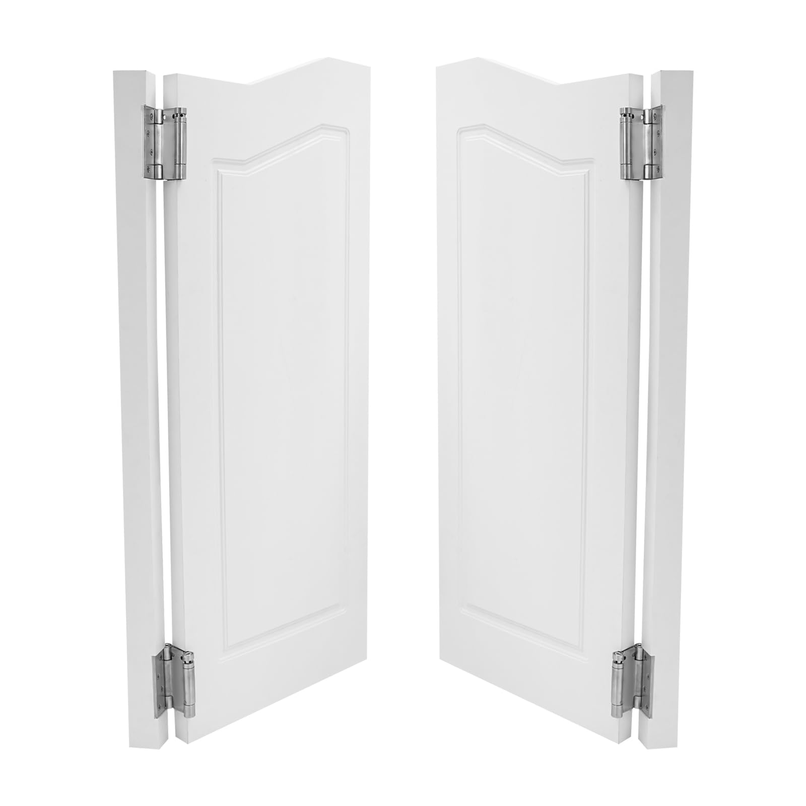 Porta a Battente in Legno di Pino Bianca, 2 Ante, 91x106,5cm, Moderna