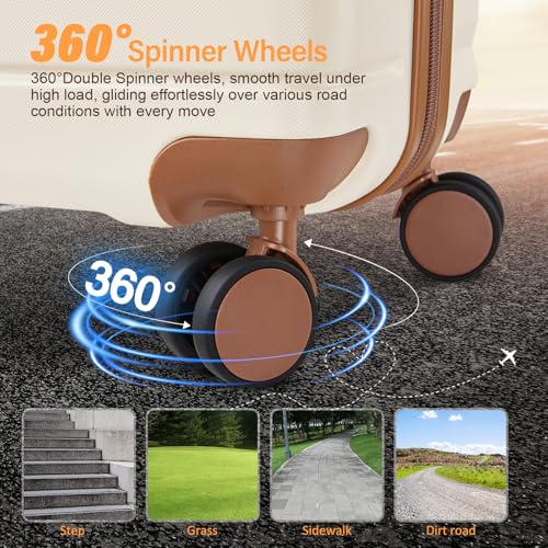 carry on Luggage Sets,20 Inch Expandable with TSA Lock Carry-on suitcases with spinner wheels,Hard Shell Travel Luggage airline approved (Black, 3 Piece Sets (20/DB/TB))2