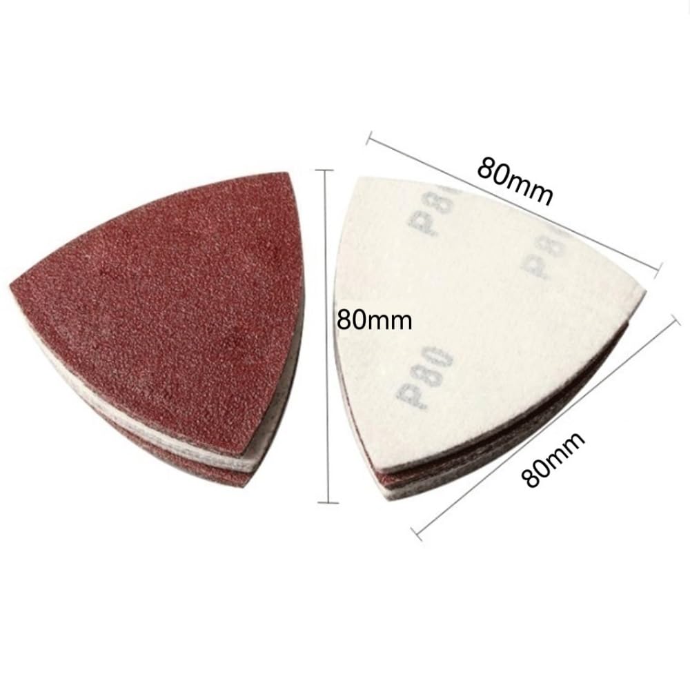 Set 120 Fogli Carta Abrasiva 80x80mm – Grane 100 E 120, Con Velcro, Per Levigatrici Delta E Multifunzione, Per Legno E Metallo