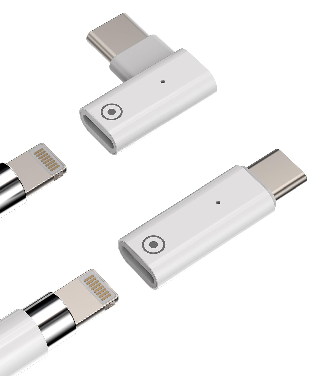 USB C Male to Lightning Female Adapter(2pack)Pencil 1st Generation Charger Accessories Type C Dongle Pen Ipencil Charging Converter Accessory for Ipad Pro Air 4 Thunderbolt Connector Replacement