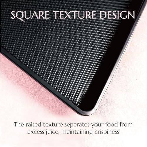 Large Baking Sheet Set of 3, UUKRAVE Cookie Sheets For Baking Non Toxic with Diamond Non Stick Base, PFAS/PTFE/PFOA-Free, Half/Quarter/Jelly Roll Pans, 0.8mm Thick Heavy Duty Cookie Tray, Black - Thumbnail 3