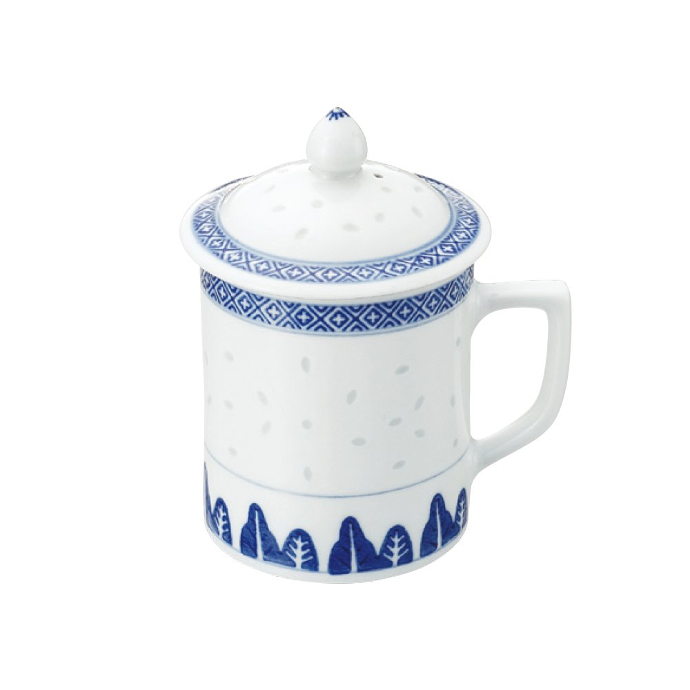 Amazon.co.jp: 景徳鎮 中華食器 ホタル 陶器 蓋付茶碗 5 1/2インチ Φ8