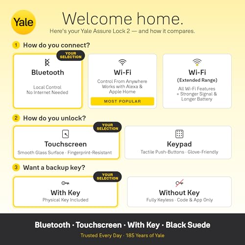 Image of Yale Assure Lock 2 - Black Smart Lock for Front Door with Keypad and Adjustable Entry Codes (No Wi-Fi) and Deadbolt - Secure Keyless Entry Door Lock, YRD420-BLE-BSP