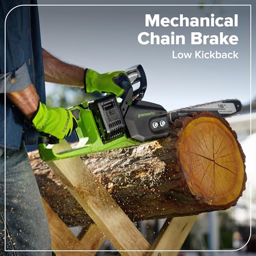 Greenworks 48V 16" Electric Chainsaw w/ 2x 4.0Ah Batteries & Charger (CS4816C) - image 7