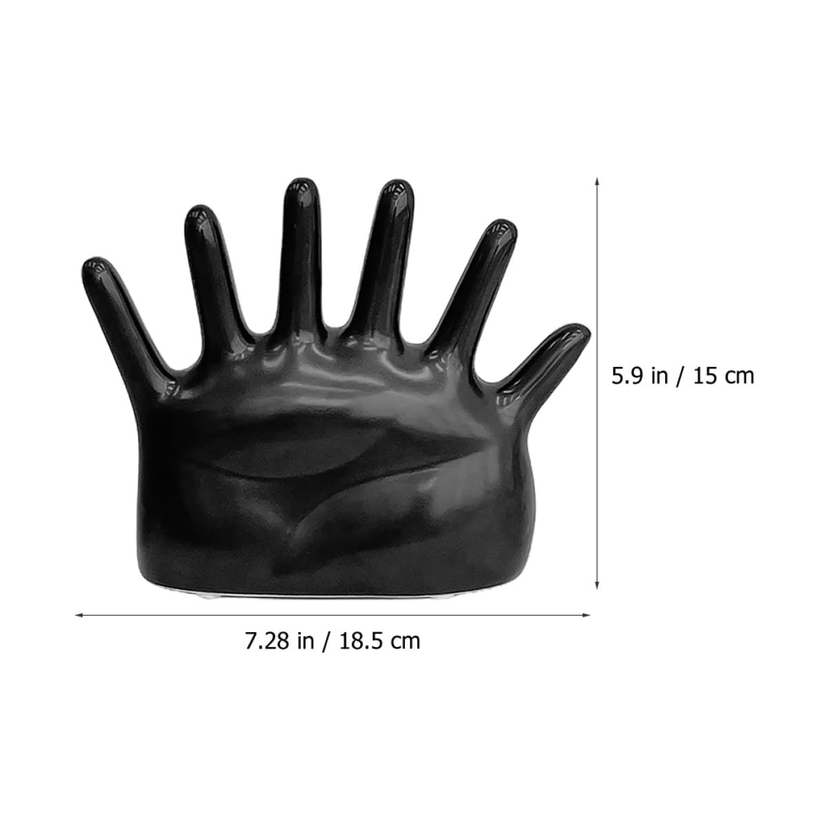 Alipis Ringhalter aus Keramik Handförmig Schwarz Schmuckorganizer für Ringe und Ketten Platzsparender Schmuckständer für Damen und Mädchen Dekorativer Ringständer und Fotoaccessoire