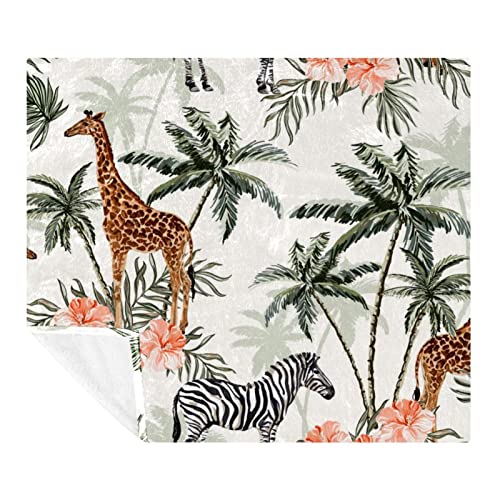 Couverture microfibre zèbre et girafe 150x130 cm, idée cadeau douceur