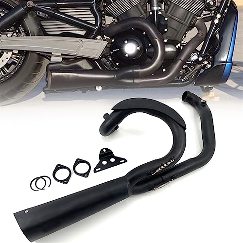 Motorradzubehör Für Harley Davidson Night Rod V-Rod Muscle Night Luther 2003 2004–2021, Auspuffanlage, Schwarz, 2-in-1-Schalldämpfer (Color : Black Night Rod)