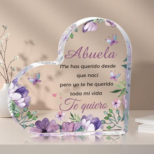 Welsky Regalo Abuela, Regalo Abuela Cumpleaños Placa Acrílica, Regalos de...
