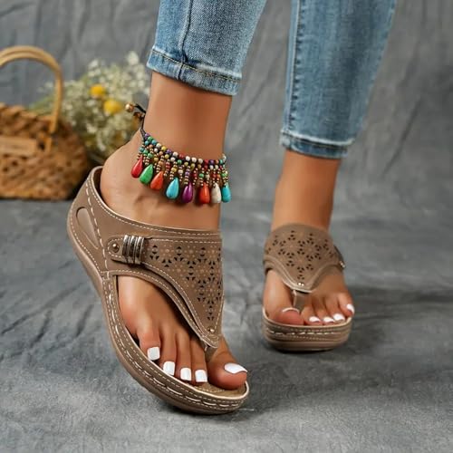 Orthopedic Sandals for Women 2025 Womens Sandals Comfortable Dressy Arch Support Wedge Slippers Wide Width Sandals4