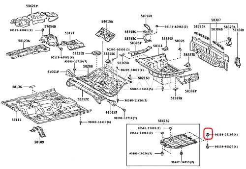 Rexka 20Pcs Front Bumper Support Splash Shield Under Cover Nylon Nut Grommet M5.5 Screw 90189-06193 For Toyota Lexus #TOP5
