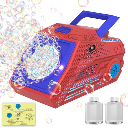 Panamalar Máquina de bolhas, máquina automática de bolhas de sabão para crianças 10000 bolhas com 6 orifícios grandes/bateria recarregável/luzes/2 soluções/autocolante para casamentos ao ar livre