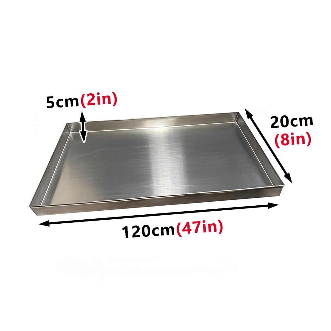 Bandeja de Goteo para Aire Acondicionado, Acero Inoxidable 304, 5 cm de Altura, para Lavadora, para protección del Suelo, sin Puerto de Drenaje