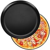 Picture of P&P CHEF Pizza Pan Set of 2, Stainless Steel Pizza Tray, Round Pizza Plate For Pie Cookie Pizza Cake, Non Toxic & Heavy Duty, Dishwasher Safe & Easy Clean, 12 Inch & Black