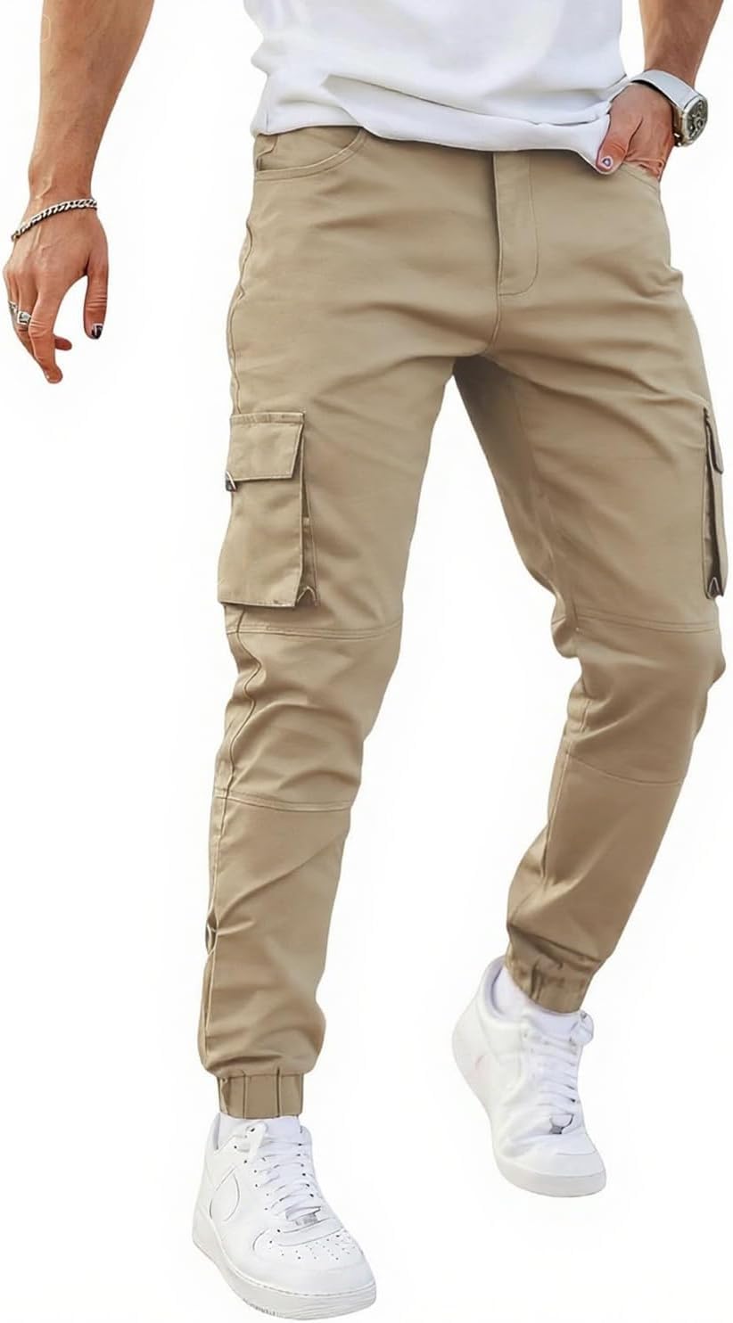 GINGTTO Pantalones Cargo Hombre Slim Elásticos Jogger
