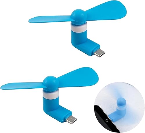 Sokelinn-six Ventilador de teléfono tipo C, mini USB C, ventiladores de mano de enfriamiento portátil de verano para dispositivos de enchufe tipo C