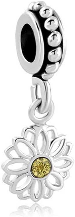 Dangle Daisy Charm Compatible with Pandora Bracelets