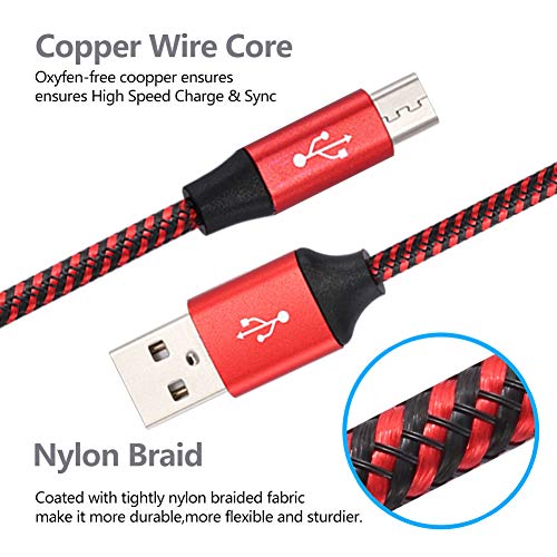 Micro USB Cable,Cell Phone Charger Android Nylon Braided Fast Charging Cord Compatible with Samsung Galaxy S6 S7 J3 J7 LG HTC Sony Motorola Kindle BlackBerry Xbox PS4 - Thumbnail 3