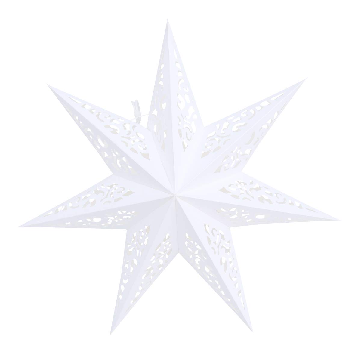 SEWACC Paper Star 17.6 Inches Hollow Out Stars Lampshade Without Light Hanging Decoration for Home Weddings Christmas Party Festival Decorations