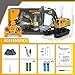 FUYLE Remote Control Excavator Toys for Boys, 14 Channel 2.4Ghz RC Digger Metal Shovel with Spray, Lights, Sounds, 1:14 Construction Toys 680° Rotation, Christmas Birthday Gift for Boys Kids