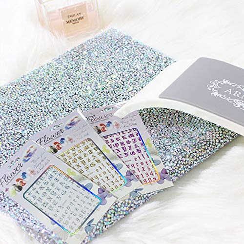 Ebanku 12 Blätter Nail Art Sticker Buchstaben,3D Aufkleber Buchstaben Altes Englisch Alphabet Nagelaufkleber… – Bild 7