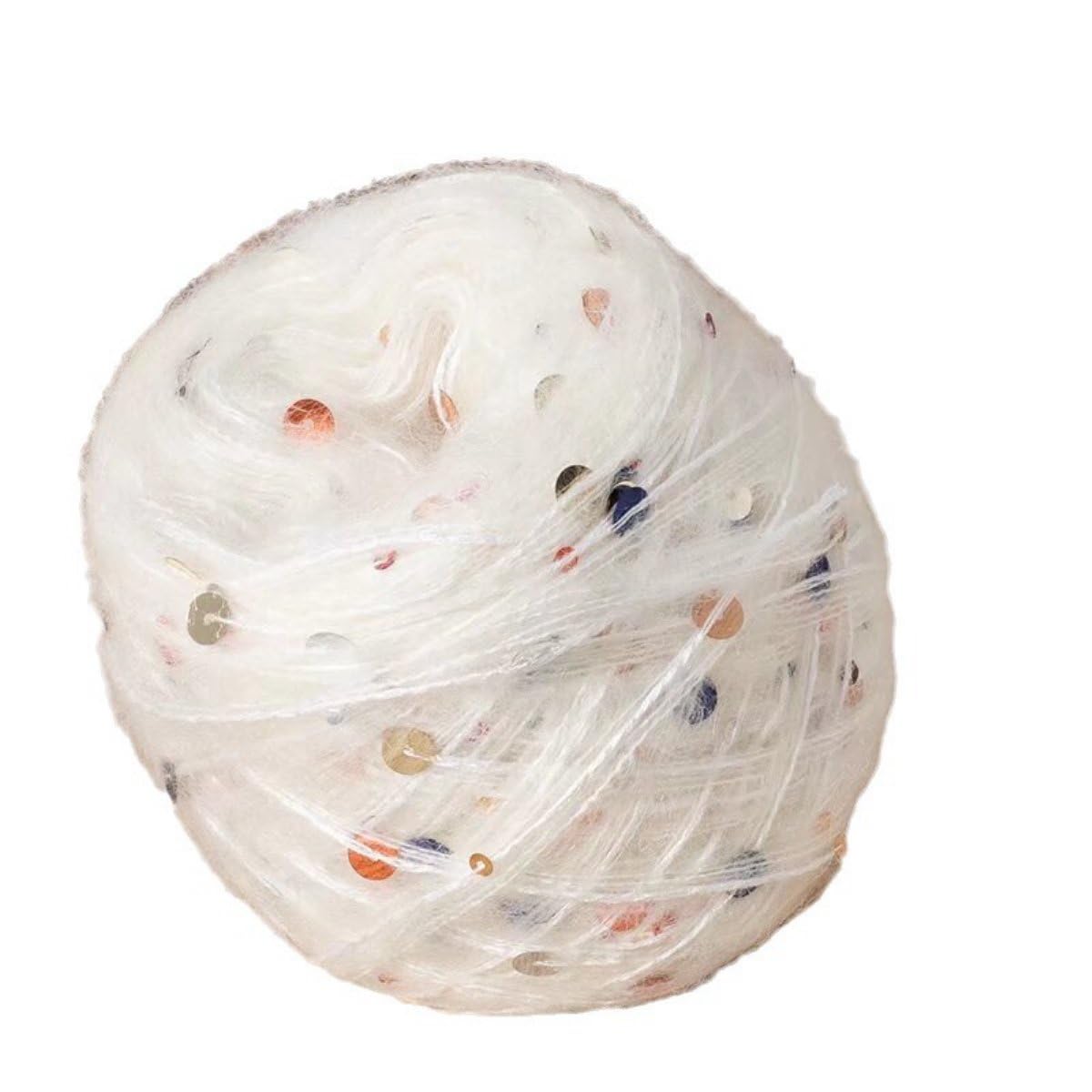 Paquete de 4/8 ovillos de lana de mohair suave con purpurina, hilo de fibra natural para tejer suéteres acogedores, caparazones cálidos, prendas hechas a mano (100 g), ideal para manualidades