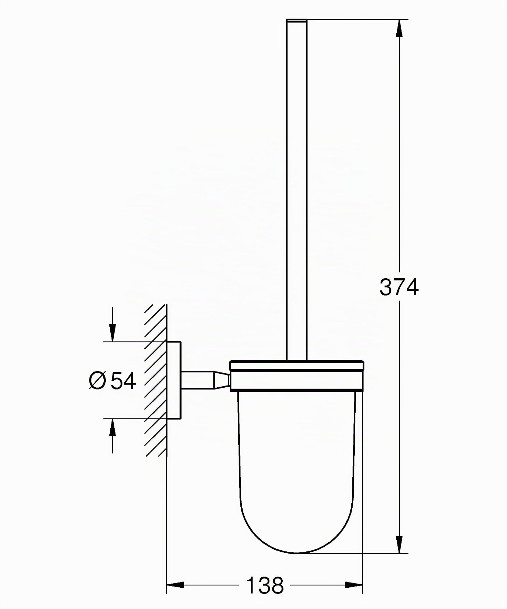 GROHE 40463001 BauCosmopolitan Porte-Balai de WC, Chrome