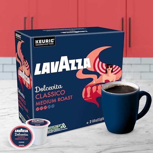 Image of Lavazza Dolcevita Classico Keurig K-Cup Pods, Medium Roast, Arabica and Robusta Blend (32 Pods)