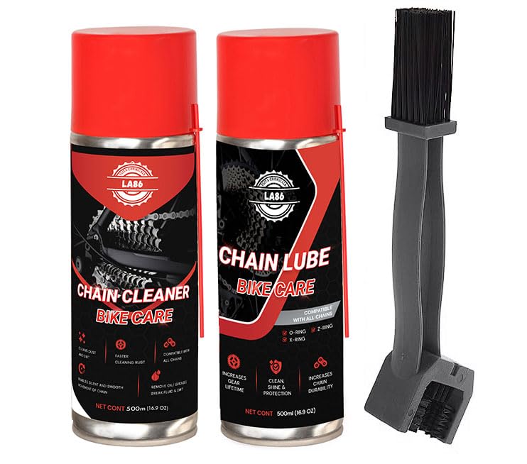 LA86 Chain Cleaner + Chain Lube 500ML with Free Brush - Complete Bicycle & Motorcycle Chain Care Kit with FREE BRUSH by Vijya Chemicals-image-8