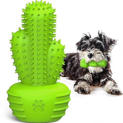 Image of Pamlulu Christmas Dog Gifts, Dog Toys for Small Dogs Dog Toothbrush for Teething Cleaning, Rubber Squeaky Toys for Puppy