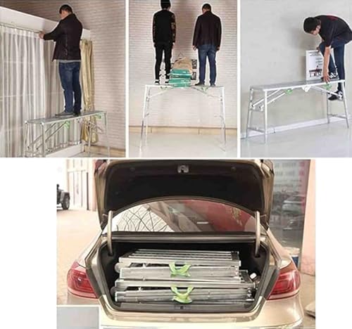 Torre de andamios portátil con plataforma de trabajo plegable de acero resistente 2