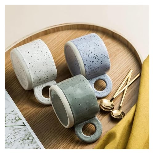 Mug en céramique artisanale de 280 ml avec double anse ergonomique
