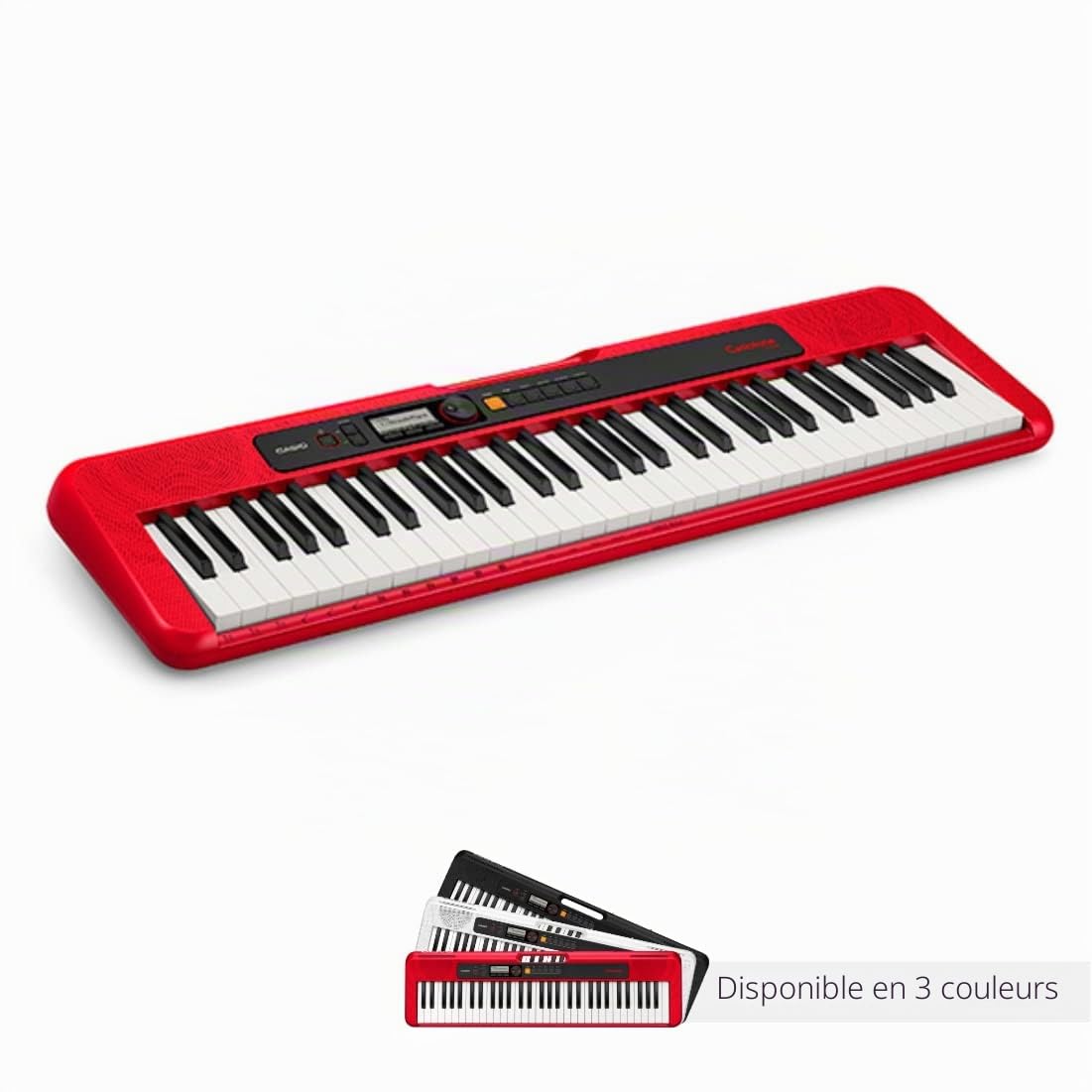 Casio Casiotone CT-S200RD Clavier avec 61 Touches Standard, 400 sons & 77 Rythmes d'accompagnement, Rouge