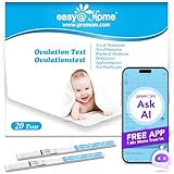 Zestaw do testów owulacyjnych Przewidywanie płodności: Easy@Home 20 LH Testy płodności żeńskiej Paski owulacyjne Test Dokładne wyniki dzięki Premom Smart App Monitor płodności