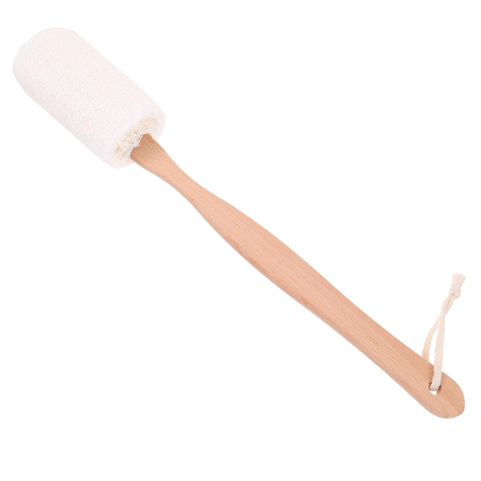 GALPADA 1pc Natural Loofah Back Scrubber with Handle Comfortable Shower Body Sponge for Gentle Exfoliation for Neck Back Arms and Legs Bath Body Cleaner