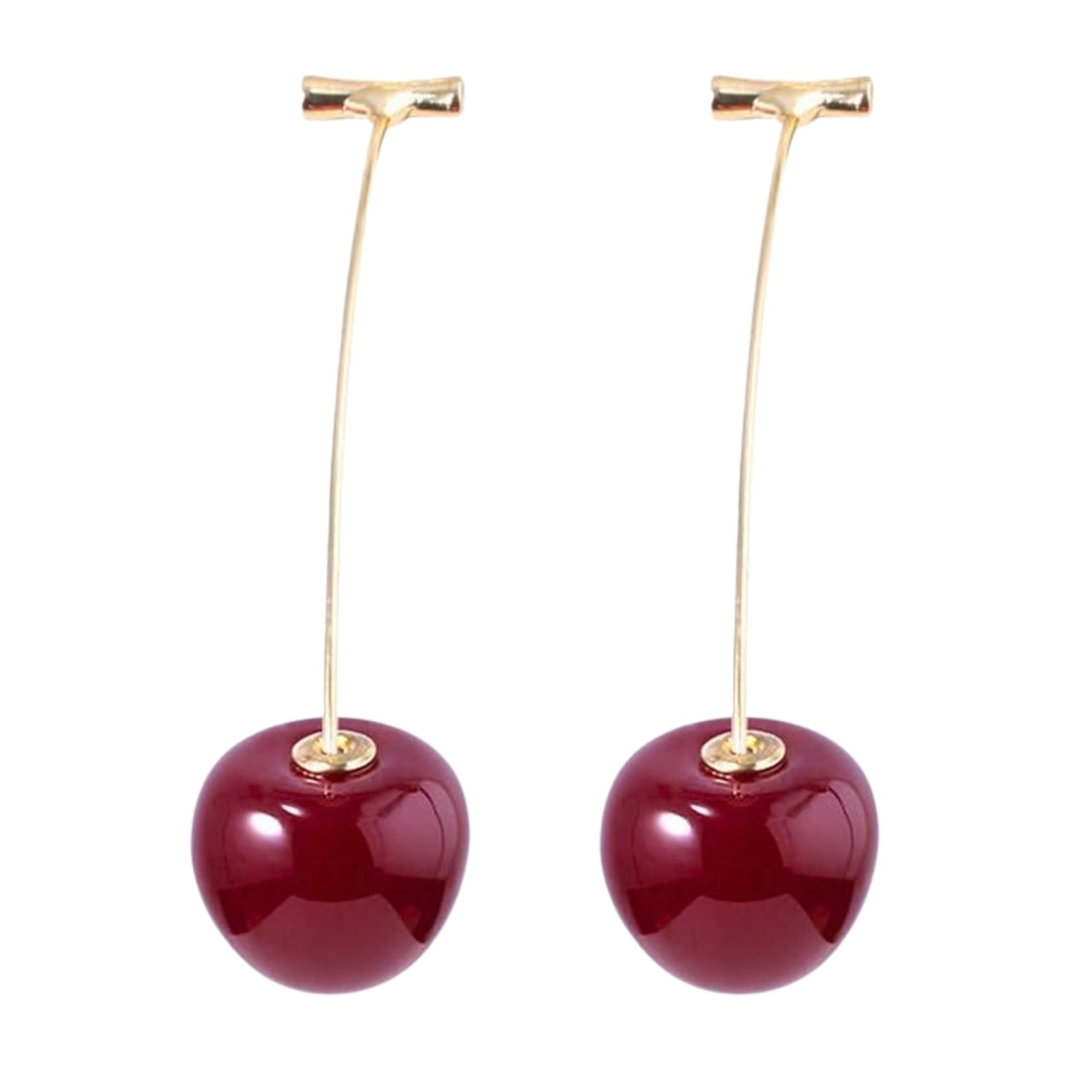 Salve Quirky Cherry Red Edgy Beach Hanging Earrings | Stylish Classy Contemporary Detachable Gold Danglers | Celebrity Inspired, Modern Fashion Jewellery for Women & Girls (B0CPXZXR6W) Amazon Price History, Amazon Price Tracker