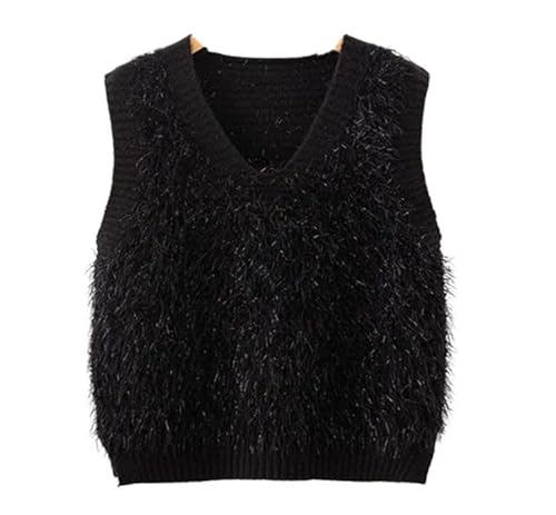 シャギーニットベスト トップス レディース ニットベスト Vネック ノースリーブ シャギーニット ニットトップス レイヤード セーター プルオーバー ふんわり ふわふわ きれいめ 可愛い 上品 春 秋 冬のサムネイル