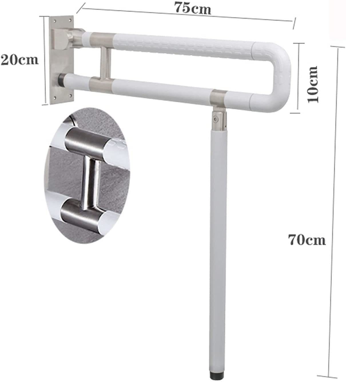 Asidero para baño Toallero Asidero Barra de apoyo para inodoro Pasamanos Pasamanos de acero inoxidable para discapacitados Soporte de seguridad para baño Ducha Asiento antideslizante Asideros de prot
