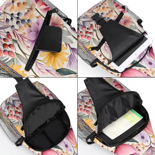Bolso tipo sling unisex con diseño floral y material poliéster miniatura 5