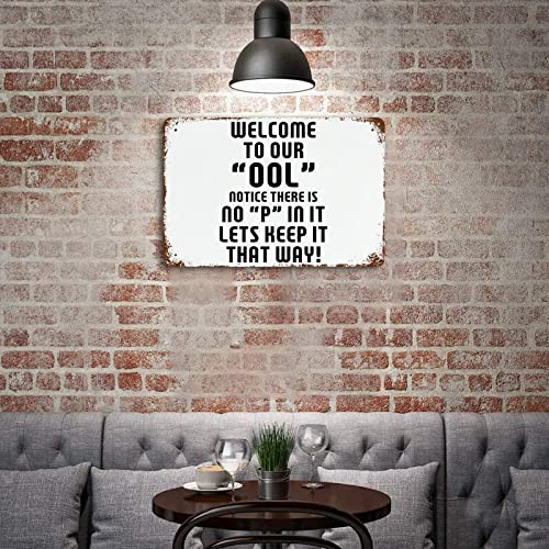 Panneau vintage Welcome to Our Ool plaque métallique décorative maison et extérieur