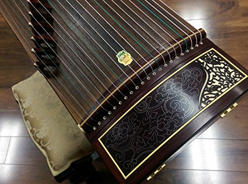Dunhuang Indian Rosewood Zitan Guzheng with Master Xu Signature and Silverthread Inlay 698JM - Image 2