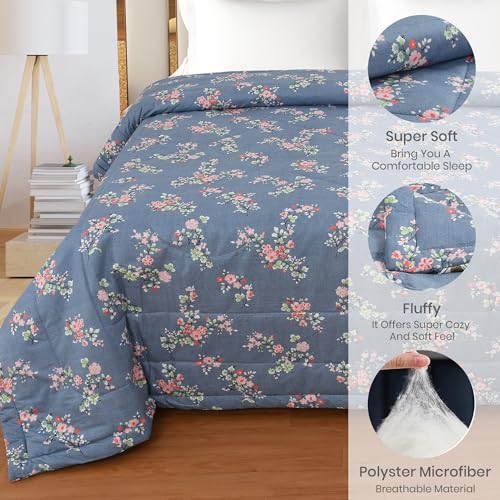 Image of FRESH FROM LOOM Microfiber All Seasons Collection Micro Fiber Comforter | Dohar | Quit | Double Bed | Double Weaved | Washable | Hypoallergenic Skin Friendly (Greyish-Blue | 90x95 in)