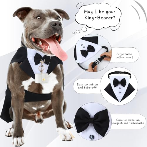 Disfraz de Smoking para Perros Grandes Huhumy 4 Pzs miniatura 6