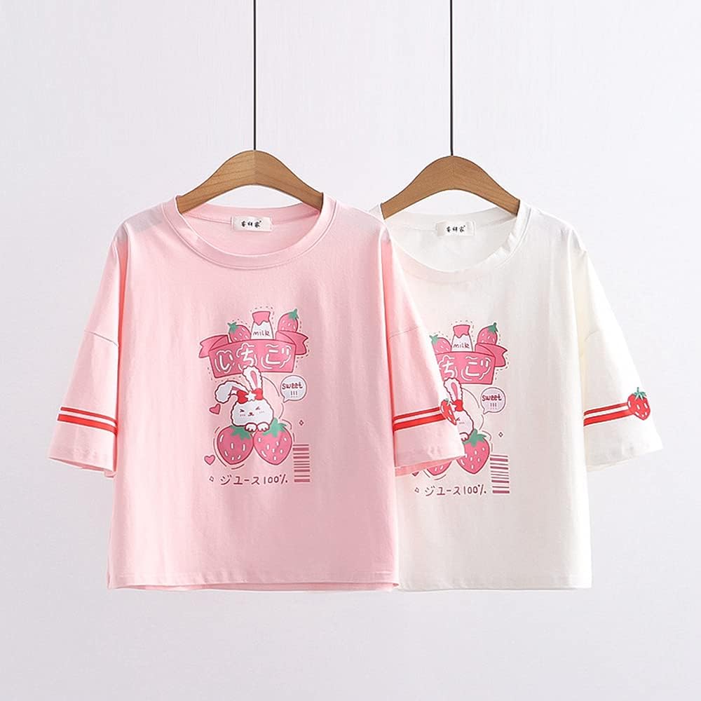 AYSDSKI Kurzarm T-Shirt Mädchen Sommer Kawaii Cart Produktbild-Vorschau 1