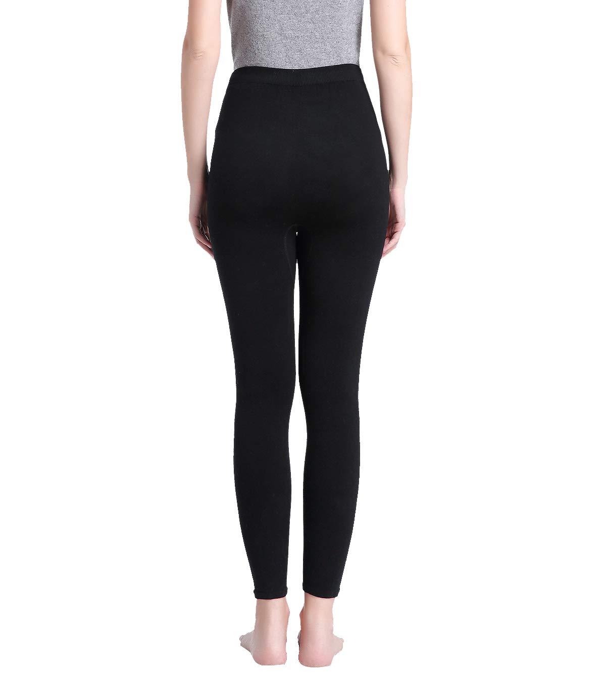 ZHILI Damskie miękkie legginsy damskie spodnie 4 kolory wełniane robaki długie legginsy, Black, L