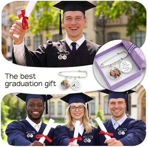 Custom Memorial Graduation Tassel Photo Charm with DIY Pin Brooch Memory Tassel Picture Grad Cap Decoration Personalized 2026 Grad Gift for Gown Ceremony Bouquet - 5
