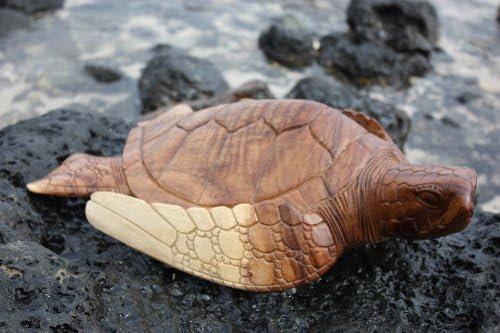 Tikimaster Hawaiian Sea Turtle 20" Hand Carved Monkeypod Wood | #rti200850