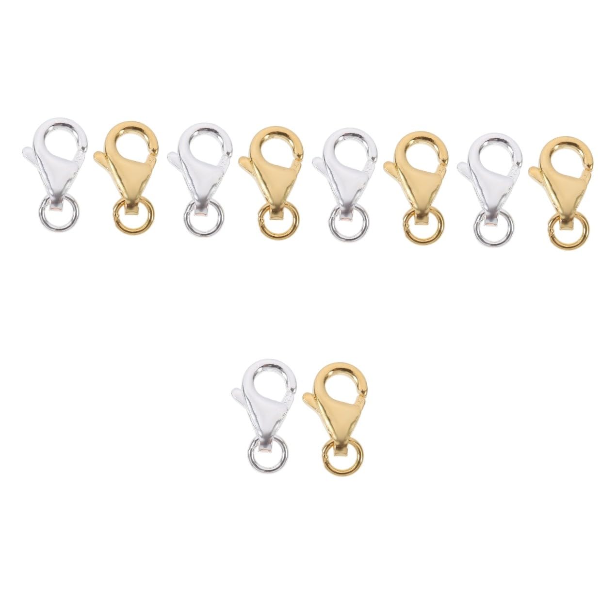 EXCEART 10 Juegos Broche De Langosta Cierres De Pinza De Langosta De Metal Cierres Para Cordones Pinzas De Langosta Para Joyería Fabricación De Pulseras Broche De Collar Plata Reparar S925